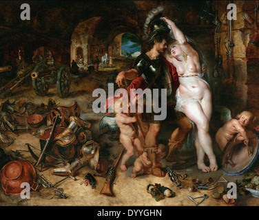 Peter Paul Rubens e Jan Brueghel il Vecchio il ritorno dalla guerra, Marte disarmato da Venere Foto Stock