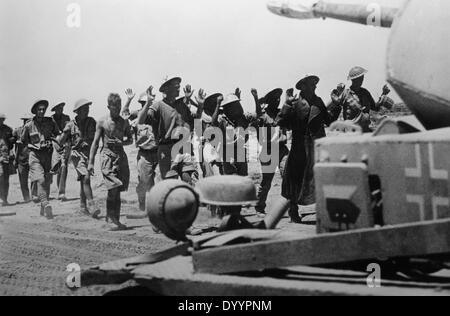 Prigionieri britannici dopo la cattura di Tobruk, 1942 Foto Stock