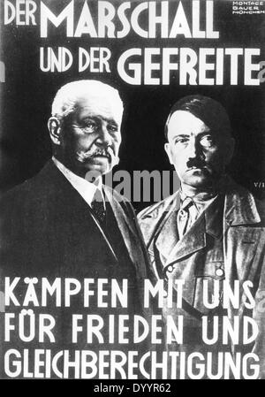 Poster di propaganda di Hitler dopo la presa del potere, 1933 Foto Stock