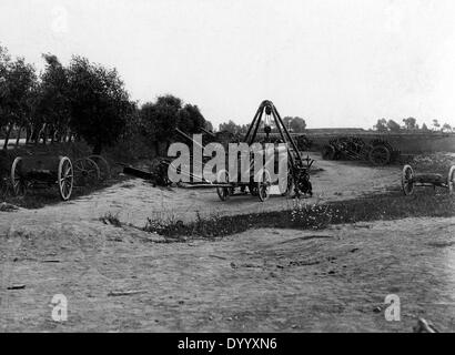 Pesante russa di pezzi di artiglieria, 1915 Foto Stock