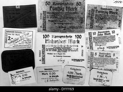 Notgeld in tedesco Africa del sud-ovest nella Prima Guerra Mondiale Foto Stock