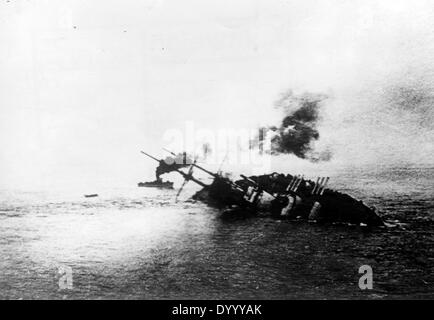 Naufragio della SMS Szent István nel Mare Mediterraneo, 1918 Foto Stock