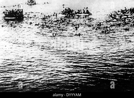 Naufragio della SMS Szent István nel Mare Mediterraneo, 1918 Foto Stock