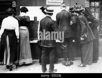 Elenco delle vittime a Berlino, 1914 Foto Stock