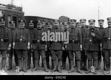 I tedeschi 'Landsturm' in Belgio, 1914 Foto Stock