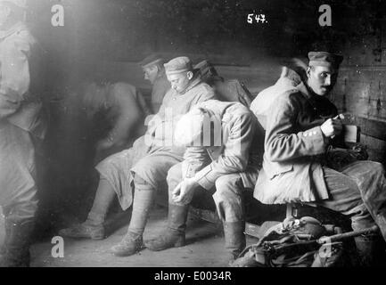 Truppe tedesche su un treno, 1915 Foto Stock