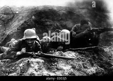 Scena di un tedesco film di guerra Foto Stock