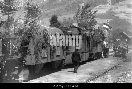 Austro-ungarico treno blindato, 1915 Foto Stock