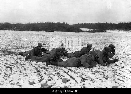 Tedesco pattuglia di cavalleria in Polonia, 1915 Foto Stock