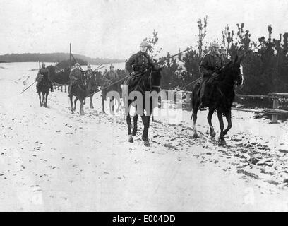 Cuirassiers tedesco in russo in Polonia, 1915 Foto Stock