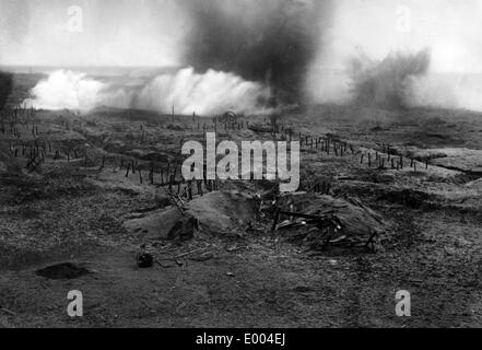 Campo di battaglia sul fronte occidentale della Prima Guerra Mondiale Foto Stock