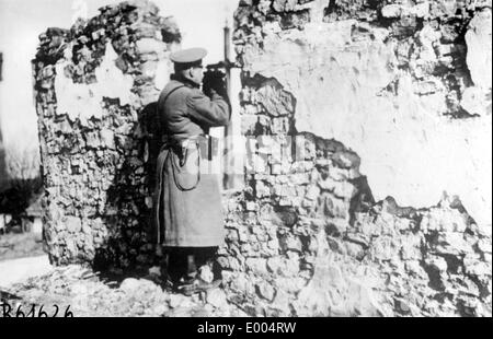 Il russo posto di osservazione a WW I Foto Stock