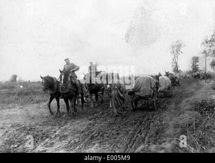 Treno tedesco in Serbia, 1916 Foto Stock