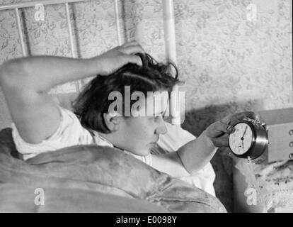 Reportage su un trattore femmina driver, 1939 Foto Stock