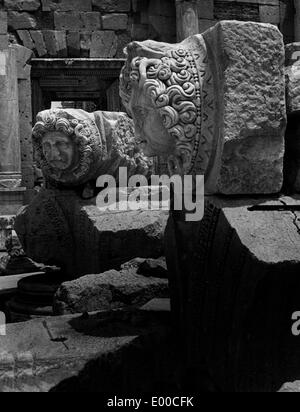 L antica città di Leptis Magna in Libia Foto Stock