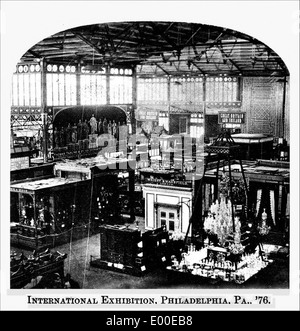 Il Centennial Mostra Internazionale di Filadelfia in Pennsylvania, 1876 - Sala espositiva Foto Stock