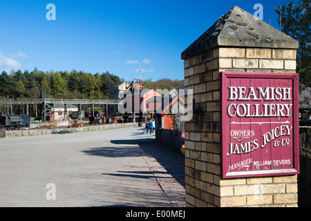 Il museo Beamish Colliery ingresso, County Durham, Inghilterra Foto Stock
