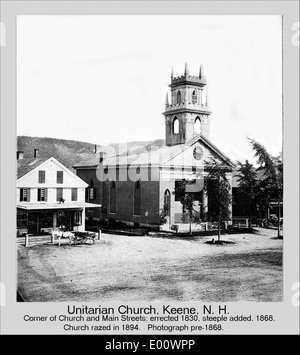 Chiesa Unitaria, Main Street, Keene New Hampshire Foto Stock