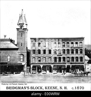 Bridgman del blocco, piazza centrale (lato est), Keene New Hampshire Foto Stock