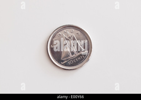 Un Canadese dime (10 cent, 10 cent). Foto Stock