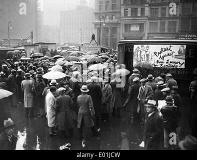 La crisi economica mondiale: fame dimostranti in New York, 1931 Foto Stock