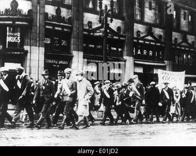 La crisi economica mondiale: fame dimostranti in Ohio, 1931 Foto Stock