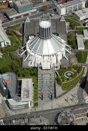 Vista aerea della Cattedrale Metropolitana di Cristo Re in la chiesa romana-cattolica dell Arcidiocesi di Liverpool Foto Stock