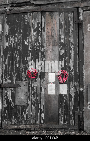 Close-up del Maria Stanford scialuppa di salvataggio house Dungeness Kent Foto Stock