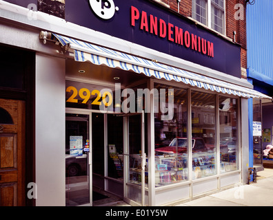 Pandemonium annata record shop presso la zona di giunzione a Toronto in Canada Foto Stock