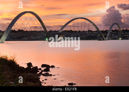 Ponte JK, Brasilia, Brasile Foto Stock