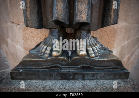 San Pedro de Alcantara statua in Caceres, Estremadura, Spagna, Europa Foto Stock