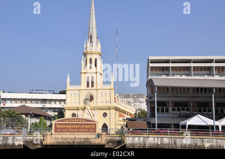 Santo Rosario chiesa sul Fiume Chao Phraya, Bangkok, Thailandia. Foto Stock