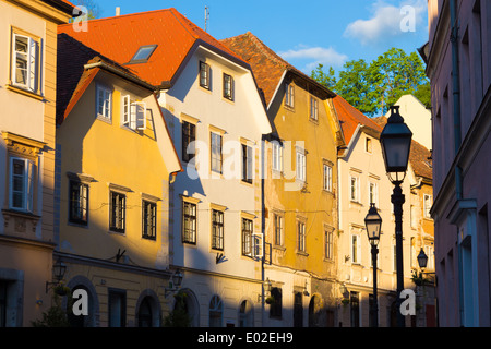 Vecchie case di Lubiana, Slovenia, l'Europa. Foto Stock