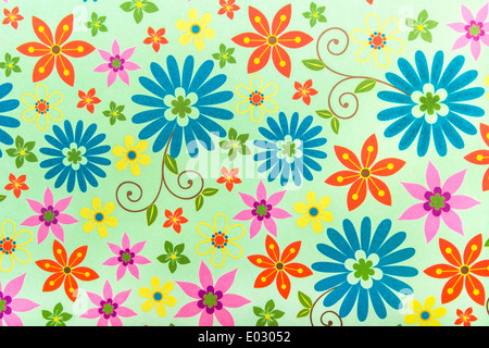 Vintage Funky fiori Texture Pattern Foto Stock