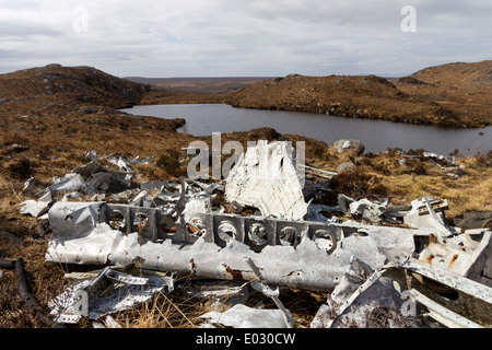 Relitto di un B-24H Liberator Bomber n. seriale 42-95095 che si è schiantato il 13 giugno 1945 Fata Loch Gairloch Scozia Scotland Foto Stock