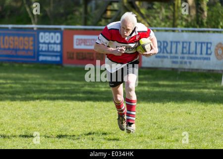 Coppia giocatore di rugby Foto Stock