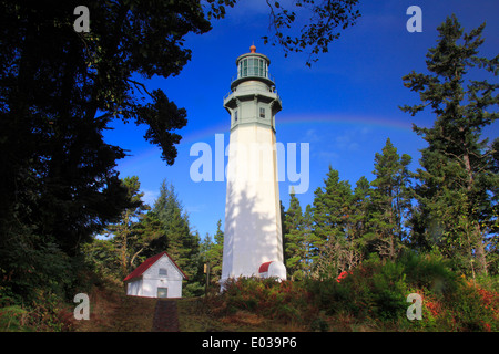 Grays faro del porto di sunrise, Washington, USA Foto Stock