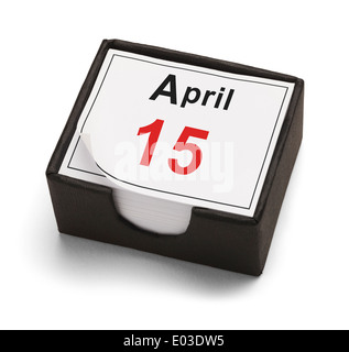 Imposta calendario giorno isolato su sfondo bianco. Foto Stock
