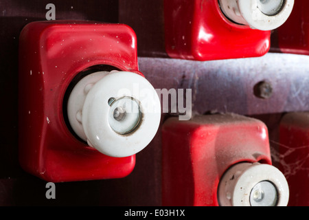 Red vintage fusibile elettrico. Centralino Foto Stock