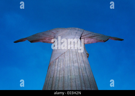 Statua del Cristo redentore sul Corcovado Rio de Janeiro, Brasile Foto Stock