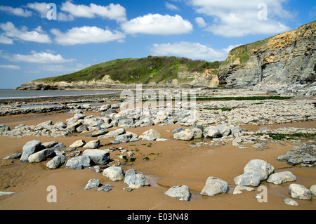 Traeth Bach e Southerndown, Glamorgan Heritage Costa, Vale of Glamorgan, South Wales, Regno Unito. Foto Stock