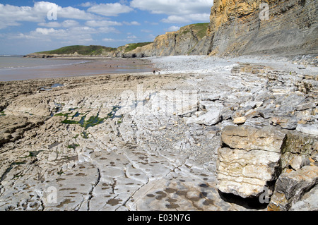 Traeth Bach e Southerndown, Glamorgan Heritage Costa, Vale of Glamorgan, South Wales, Regno Unito. Foto Stock