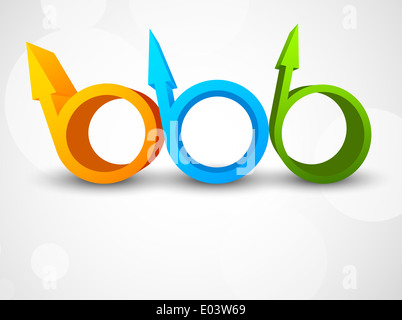 Abstract sfondo con frecce. Illustrazione luminoso. Foto Stock