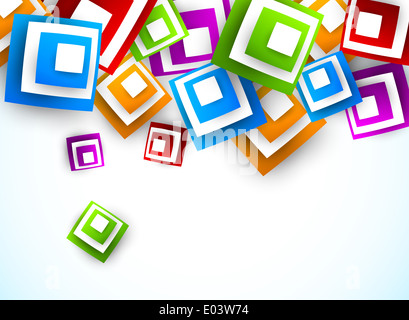 Abstract sfondo con piazze. Illustrazione luminoso Foto Stock