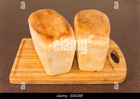 Pane appena sfornato il pane fatto in casa a forma di mattone Foto Stock