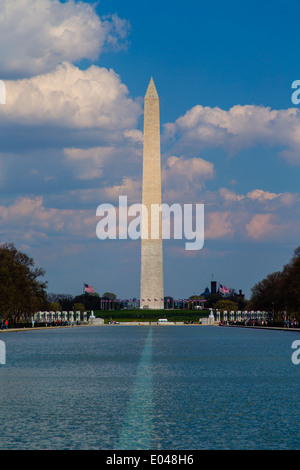 Washington DC USA il Monumento a Washington con piscina riflettente Foto Stock