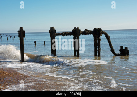 In disuso liquame crudo tubazione che va al mare del Nord Foto Stock