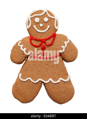 Gingerbread Cookie Con l'inverno Natale Descoration isolati su sfondo bianco. Foto Stock