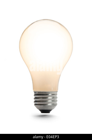 Lampadina classica Illuminato isolato su uno sfondo bianco. Foto Stock