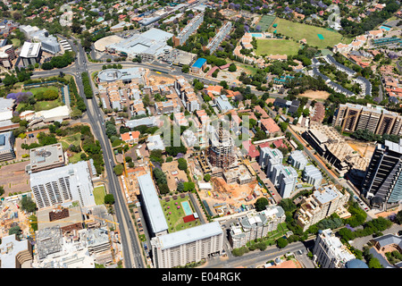 Vista aerea di Sandton edifici ad alta, Johannesburg, Sud Africa. Foto Stock